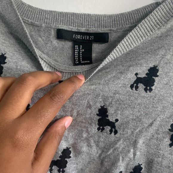 Forever 21 Long Sleeve Poodle Design Shirt - Picture 2 of 2